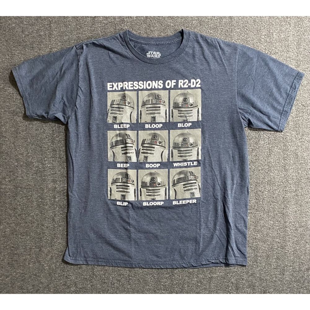 Official Star Wars Movie EXPRESSIONS of R2D2 FUNNY Lucas Mens Size XL